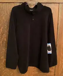 32 Degrees Heat Black Button Snap Arctic Fleece Mockneck Pullover 3X NWT