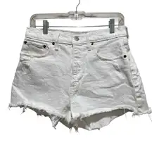 Abercrombie & Fitch High Rise Mom Short White Women Size 29 Curve Love Denim