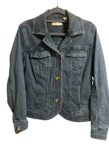 Coldwater Creek Denim Jacket Womens size 6 Classic Spring‎ Minimalist Pockets