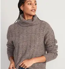 Old Navy Texture Pointe Turtleneck Sweater S Knit Pullover Taupe Cozy Fall Vibes