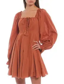 Chelsea And Violet Mixed Media Puff Sleeve Boho Dress