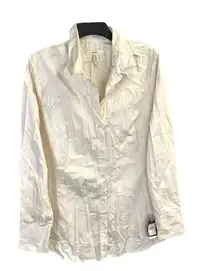 New w Tag Buff Cream Button Shirt Women XL