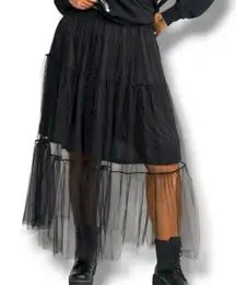 NWT Torrid Tiered Black Tulle Long Maxi Skirt Dress Size 3X