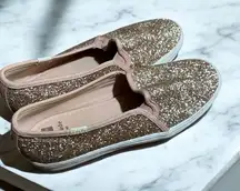 Kate‎ Spade Keds Double Decker Glitter Champagne Gold Sneakers 7
