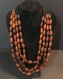 Coldwater Creek amber colored beaded multi stand necklace​