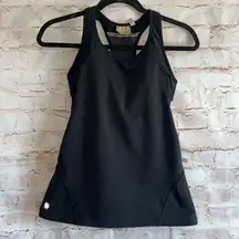 Athleta full throttle built in bra tank workout racerback black S 138396 yoga
