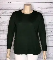Dressbarn Woman NWT Size 1X Green - Striped Side Button Detail Sweater Top