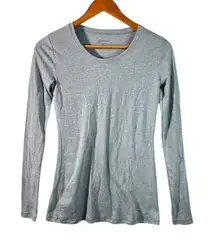 Cozy Fall Slim Fit Layering No Boundaries Heather Gray Long Sleeve Stretch Top S
