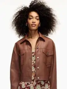 Wilfred Free Gaze Vegan Leather Jacket Epicurean Brown Size Large Aritzia NEW