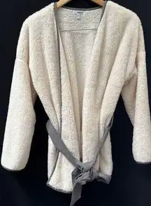 Women’s Sonoma Crème Faux Fur Robe Top Sz L