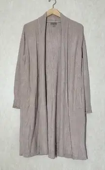 Barefoot Dreams Women’s CozyChic Lite Catalina Long Cardigan Sweater in Stone LP