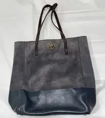 Kate Spade Square‎ Tote  Shoulder Bag Suede Gray Leather Bag