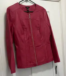 Alfani Women's Bold Magenta Pleather Jacket
