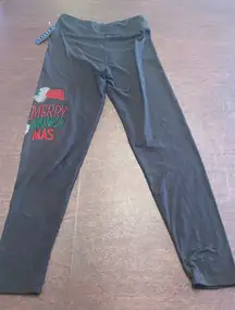 NWT Merry Grinchmas Sparkle Bling Black Christmas Leggings One Size (S,M,L)