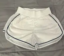 White Nylon Athletic Shorts 