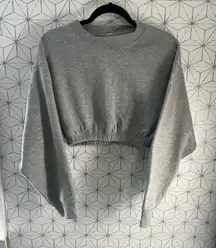 Alo Yoga Cropped Crewneck Sweatshirt Gray