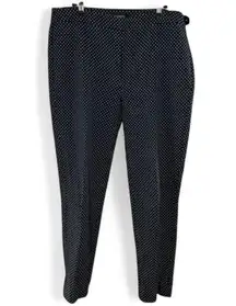 Talbots Chatham Ankle Pants Polka Dot Size 12 Black & White Cotton Blend