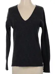 Halogen Nordstrom Cashmere Sweater Charcoal Gray V Neck size small