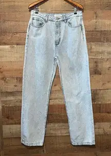 WeWoreWhat Mom Slit Straight Light Denim Jeans Women's size 31 high waisted