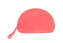 Women’s Bag Half Moon Zip up wristlet Clutch Coral Pink One Size