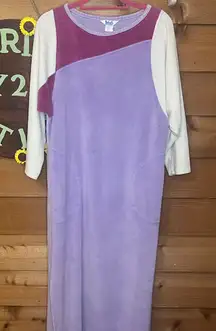 Vintage Robes of California 70s Terrycloth Robe Sleepwear Maxi Dress Geometric M