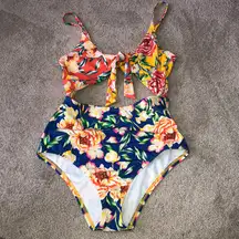 Out From Under One Piece Swimsuit Small Floral