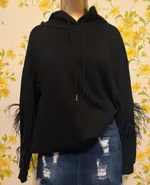 Black Feathered Women's Hoodie size M