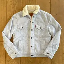 Levi's Women's Light Blue Corduroy Sherpa Jacket