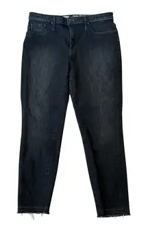 Mossimo High Rise‎ Cropped Skinny Black Washed Denim Jeans Size 12