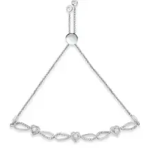 NEW Haus of Brilliance Sterling Diamond Heart Infinity Adjustable Bolo Bracelet