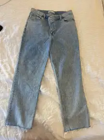 Asymmetrical Waist Ultra High Rise 90's Straight Jeans