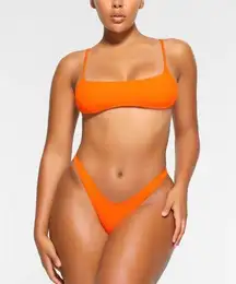 SKIMS New  Signature Swim Micro Scoop Bikini Top Orange Size Large