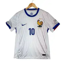 France National Team Jersey White Blue UEFA Soccer Nike Mbappe 10 Womens Small