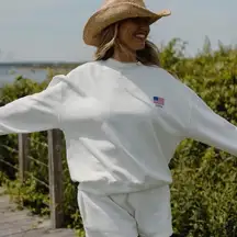 PARKE Mockneck Sweatshirt American Flag Shrunken Version 