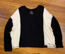 Torrid Relaxed Fit Color Block Long Sleeve Womens 1X V-Neck Top‎ Casual Cotton