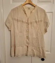 Old Navy Cream Button-Up Blouse
