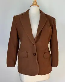 Solid Brown Wool & Cashmere Blend Coat