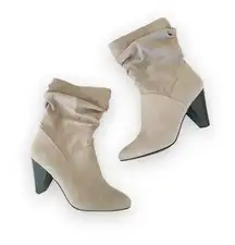 Kaari Blue Kensie Grey Vegan Suede Slouchy High Heel Ankle Boot Size 6‎ Women’s