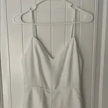 Avec Les Filles White Wide-Leg Jumpsuit