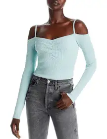7 For All Mankind Women's Ribbed Cold Shoulder Top small