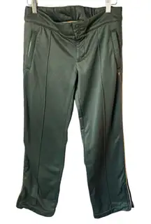 American Eagle Track Sweatpants Low Rise Zip Green Gold Size 6 Y2k Indie Sleaze