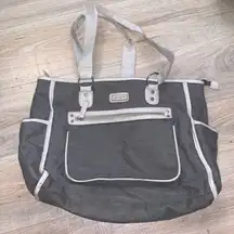 Carters large grey & white tote diaper bag