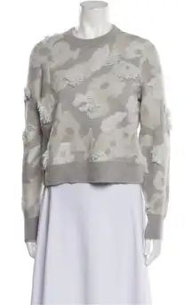 Rag & Bone Mohair Printed Fringe Sweater Gray Women’s XS
