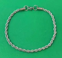 925 Silver Plated Link Chain Bracelet for Men Women