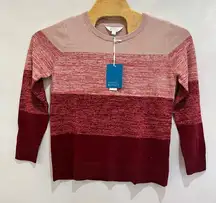 Market & Spruce Womens‎ Red Striped Long Sleeve Sweater Size L