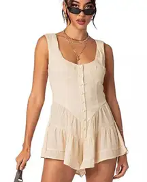 EDIKTED Veronica Textured Cover-Up Romper