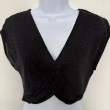 Zara Black & Red Polka Dot Crop Top - Size S