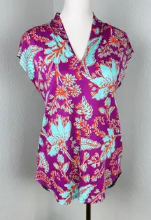Soft Surroundings Womens Tunic Floral Cottagecore Hi Lo Sleeveless Size XS