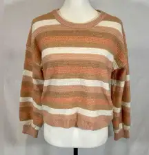 ivory blush pink and mocha sweater size medium