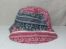 Kith Bandana Patchwork Seersucker Bucket Hat in Multi, red, blue, white 